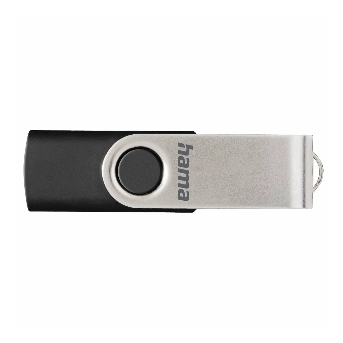Hama Rotate 16GB USB Flash Drive, Rotating Cap, Black Silver